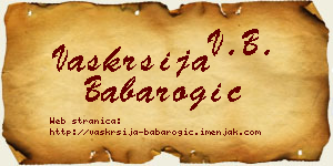 Vaskrsija Babarogić vizit kartica